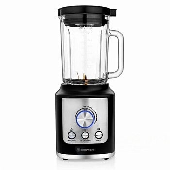 Блендер стационарный BRAYER BR1200BK, 1600 Вт, 2 скорости, чаша 1,8 л, пластик, черный/серебро