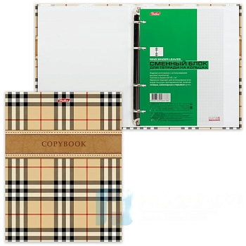 Тетрадь на кольцах А5 (170х220 мм), 240 л., обложка ламинированный картон, клетка, HATBER, "Шотландка", 240ТК5B1, T158494