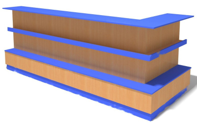 Стеллаж-стойка для библиотеки, 3000x1200x1150 мм