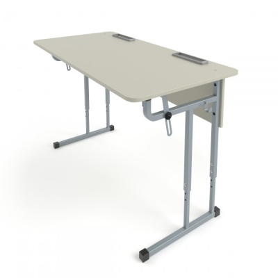 Стол ученический Стандарт 2-местный регулируемый с регулируемым наклоном столешницы (ЛДСП) прям.