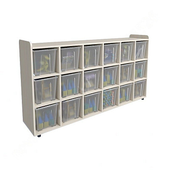 Стеллаж для игрушек с контейнерами, 18 ячеек