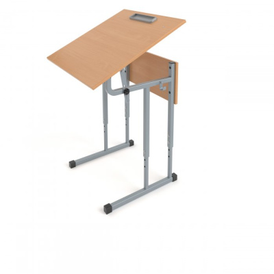 Стол ученический Стандарт 1-местный регулируемый с регулируемым наклоном столешницы (ЛДСП) прям.