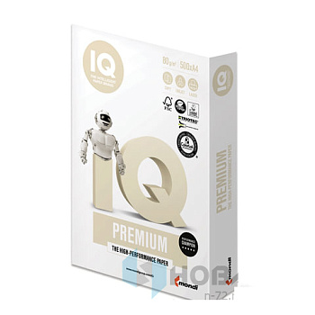 Бумага офисная А4, 80 г/м2, 500 л., марка А+, IQ PREMIUM, Австрия, 170% (CIE)