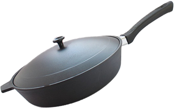 Сковорода чугунная 28 см с ручкой и крышкой