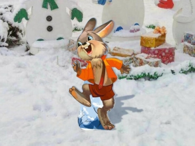 Уличная фигура Новогодний зайчик