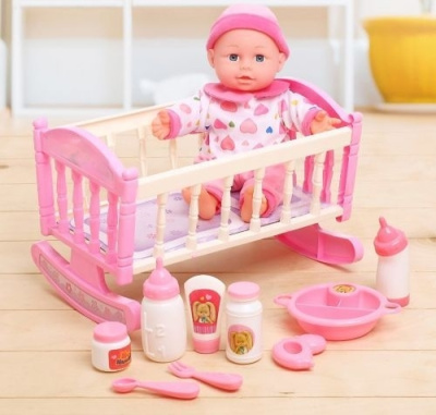 Игровой набор Пупс с кроваткой и аксессуарами