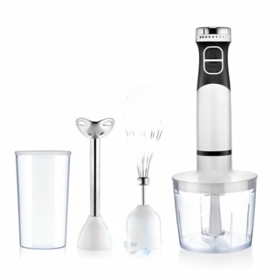 Блендер погружной BRAYER BR1242, 800 Вт, 2 режима, измельчитель, венчик, стакан, белый