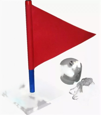 Поплавок цветной (с флажком, грузом и веревкой)