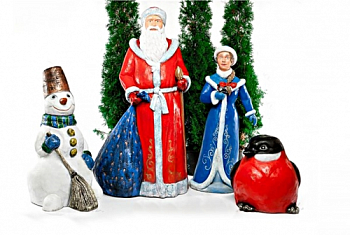 Набор новогодних фигур, стеклопластик (4 шт.)