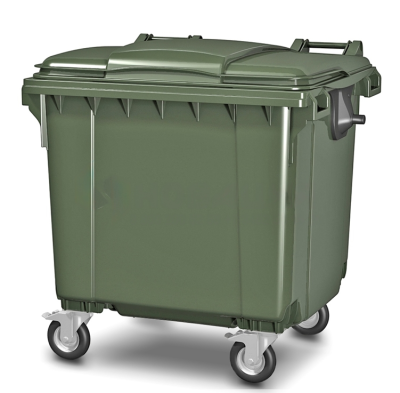 Евроконтейнер для отходов (1100 л), пластик, плоская крышка