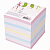 Блок для записей STAFF проклеенный, куб 9х9х9 см, цветной, чередование с белым, 129208