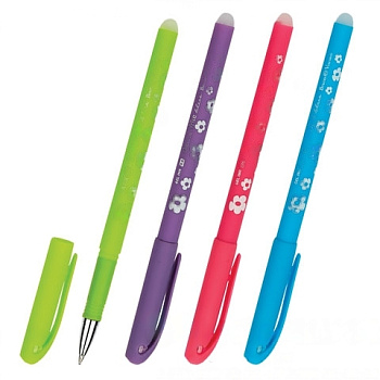 Ручка стираемая гелевая BRUNO VISCONTI, "Цветочки", СИНЯЯ, корпус ассорти, узел 0,5 мм, линия письма 0,4 мм, 20-0202