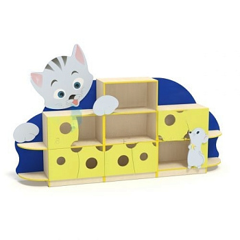 Стенка для игрушек Кошкин дом, 2800х400х1725 мм