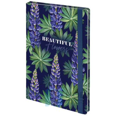 Ежедневник недатированный с резинкой А5 (145х203 мм), BRAUBERG, твердый, 128 л., "Beautiful Flowers", 114558