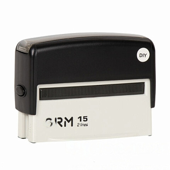 Штамп самонаборный 2-строчный, оттиск 69х10 мм, синий без рамки, GRM 15, КАССА В КОМПЛЕКТЕ, 116000090