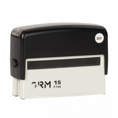 Штамп самонаборный 2-строчный, оттиск 69х10 мм, синий без рамки, GRM 15, КАССА В КОМПЛЕКТЕ, 116000090