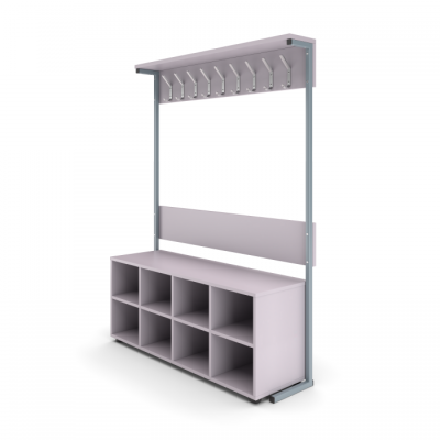 Вешалка напольная односторонняя с тумбой для обуви