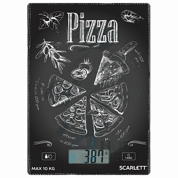 Весы кухонные SCARLETT SC-KS57P66, электронный дисплей, max вес 10 кг, тарокомпенсация, стекло