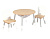 Стол + 2 стула "Сокровищница", бежевый (Round Storage Table & Chair Set)