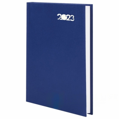 Ежедневник датированный на 2023 (145х215 мм), А5, STAFF, обложка бумвинил, синий, 114187