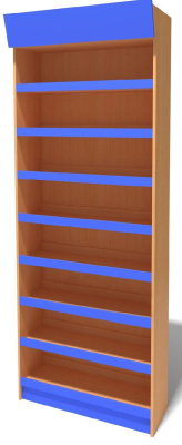 Стеллаж книжный с выносным фризом, 800х350х2250 мм