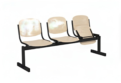 Блок стульев для актового зала трехместный, откидные сиденья (фанера)