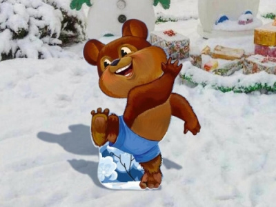 Уличная фигура Новогодний мишка