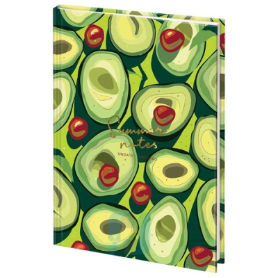 Ежедневник недатированный А5 (145х215 мм), ламинированная обложка с фольгой, 128 л., STAFF, "Avocado", 113523