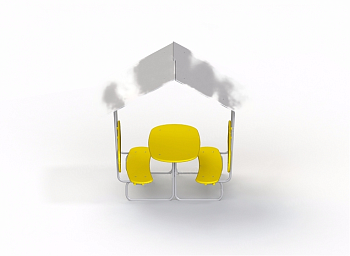 Стол со скамьями и навесом детский