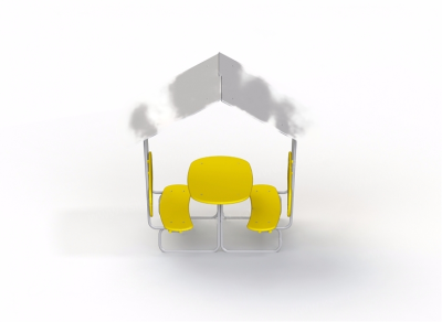 Стол со скамьями и навесом детский