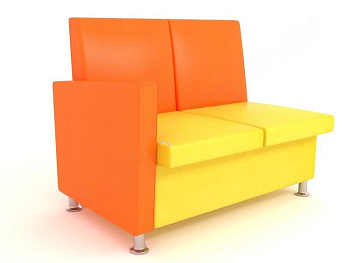 Секция двухместная Франклин 2СПП  правый подлокотник (126х80х96 см)