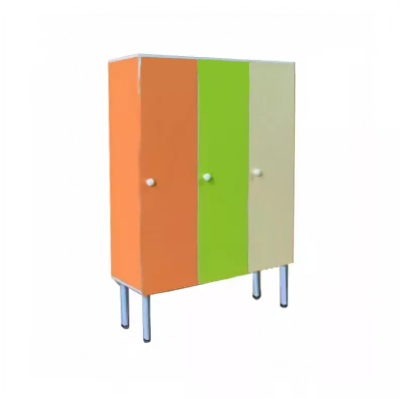 Шкафчик детский трехсекционный на металлокаркасе