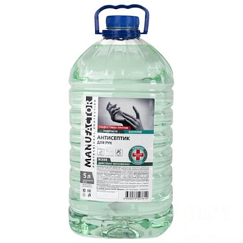 Антисептик для рук и поверхностей спиртосодержащий (70%) 5 л MANUFACTOR, дезинфицирующий, жидкость., N 309