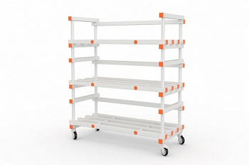 Стеллаж для бассейна (1380х600х1570 мм), с колесами, синий