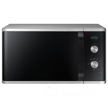 Микроволновая печь SAMSUNG MG23K3614AS/BW, объем 23 л, мощность 800 Вт, механическое управление, гриль, серебро