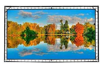 Проекционный натяжной экран большого размера на люверсах Lumien Cinema Premium