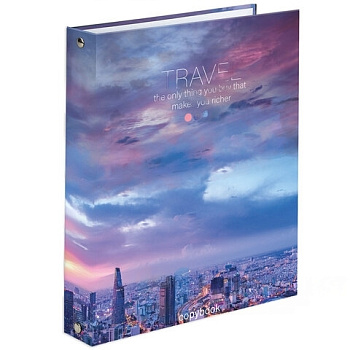 Тетрадь на кольцах А5 165х215 мм, 120 л., твердый картон, клетка, BRAUBERG, "Travel", 404080