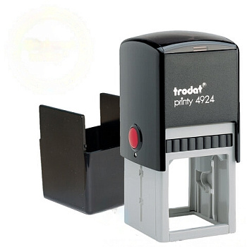 Оснастка для печатей, оттиск D=40 мм и штампов 40х40 мм, синий, TRODAT 4924, корпус черный, крышка, подушка, 52899