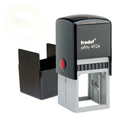 Оснастка для печатей, оттиск D=40 мм и штампов 40х40 мм, синий, TRODAT 4924, корпус черный, крышка, подушка, 52899