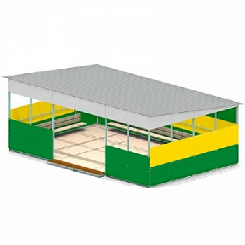 Теневой навес (веранда) 5х8 м,  с открытыми боковыми окнами