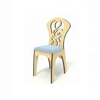 Стул детский мягкий Скрипичный ключ (бесцветный лак)