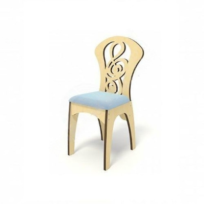 Стул детский мягкий Скрипичный ключ (бесцветный лак)