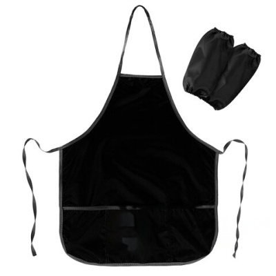 Фартук с нарукавниками для уроков труда ПИФАГОР, увеличенный размер, 45х60 см, черный, 271092