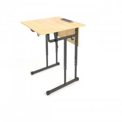 Стол ученический Стандарт 1-местный регулируемый с регулируемым наклоном столешницы (ЛДСП) прям.