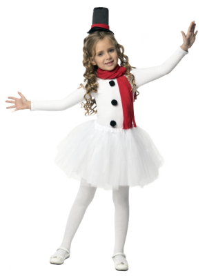 Детский карнавальный костюм Снеговик-девочка (рост 104-176 см)