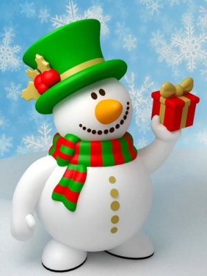 Новогодняя фигура Снеговик, надувная