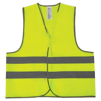 Жилет сигнальный, 2 светоотражающие полосы, ЛИМОННЫЙ, XL (52-54), ГРАНДМАСТЕР, 610840