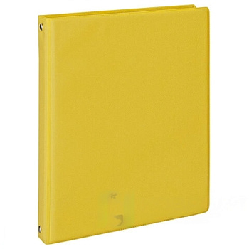 Тетрадь на кольцах А5 180х220 мм, 80 л., обложка ПВХ, клетка, BRAUBERG, желтый, 403912