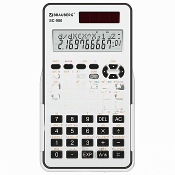 Калькулятор инженерный двухстрочный BRAUBERG SC-980 (151x85 мм), 401 функция, 10+2 разрядов, двойное питание, 250527