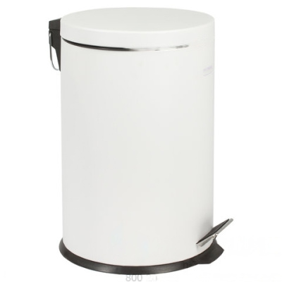 Ведро-контейнер для мусора (урна) с педалью LAIMA "Classic", 20 л, белое, глянцевое, металл, со съемным внутренним ведром, 604949